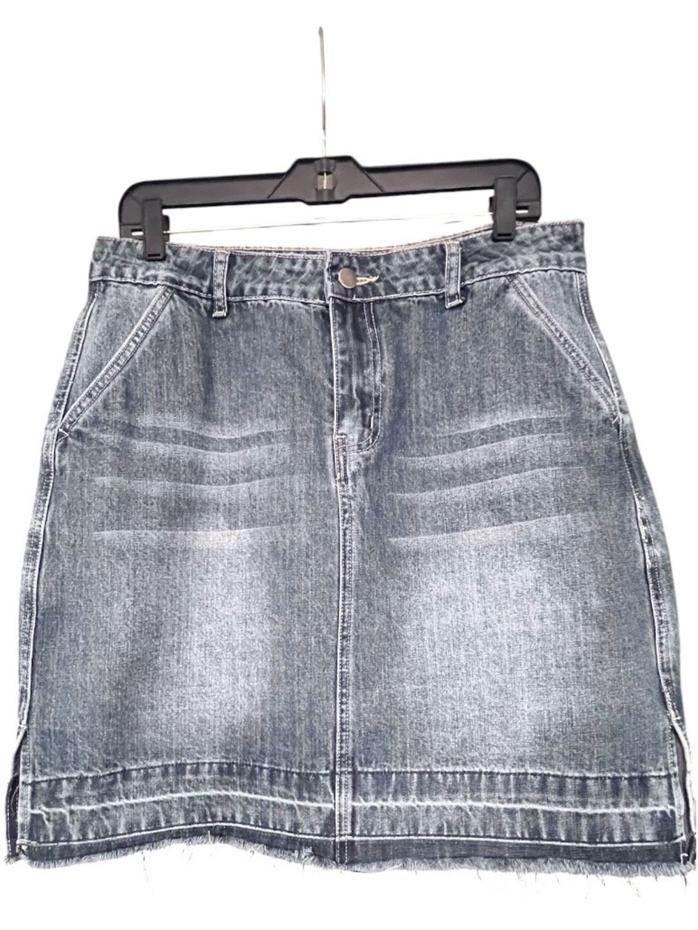 Gibson Acid Wash Blue Denim Mini Skirt